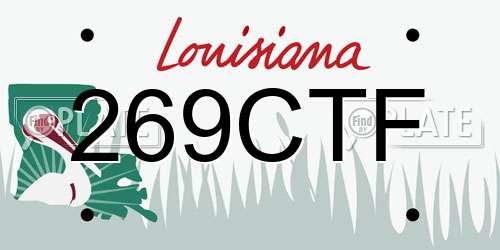 269CTF Louisiana License Plate