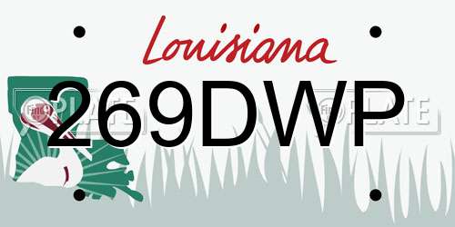 269DWP Louisiana License Plate