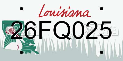 26FQ025 Louisiana License Plate