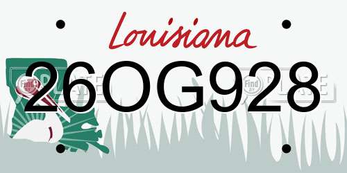 26OG928 Louisiana License Plate
