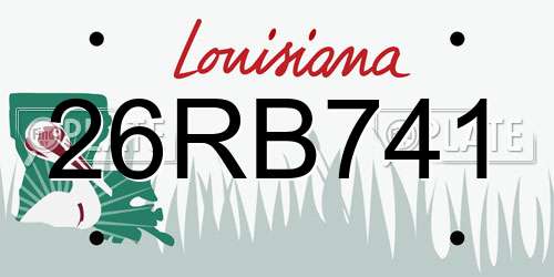 26RB741 Louisiana License Plate