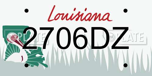 2706DZ Louisiana License Plate