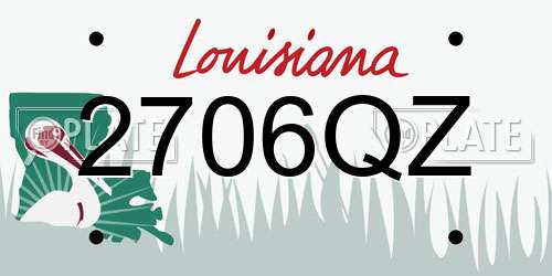 2706QZ Louisiana License Plate