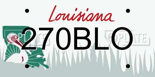 270BLO Louisiana License Plate