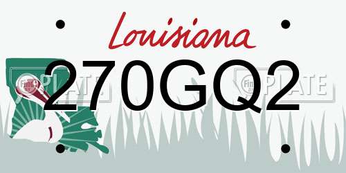 270GQ2 Louisiana License Plate