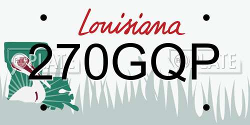 270GQP Louisiana License Plate