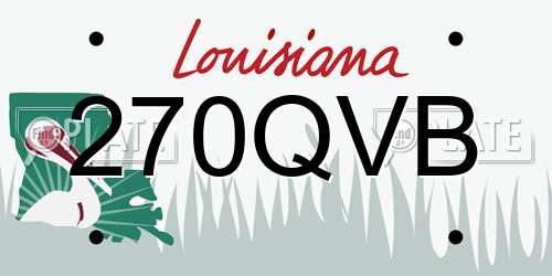 270QVB Louisiana License Plate