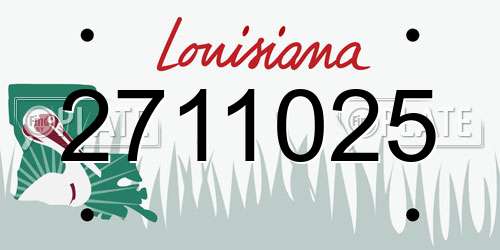 2711025 Louisiana License Plate