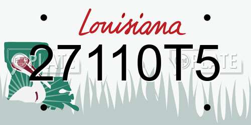 27110T5 Louisiana License Plate