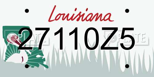 27110Z5 Louisiana License Plate