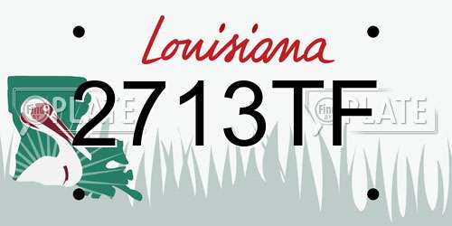 2713TF Louisiana License Plate