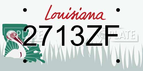 2713ZF Louisiana License Plate