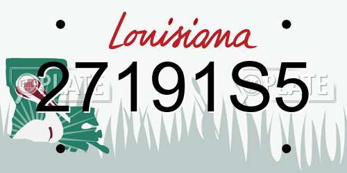 27191S5 Louisiana License Plate