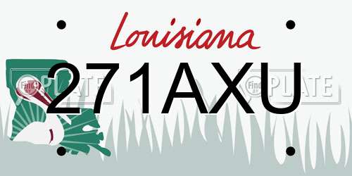271AXU Louisiana License Plate