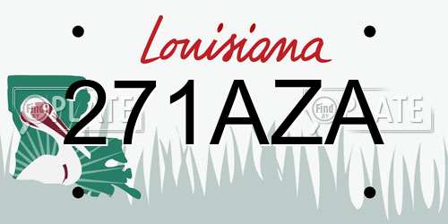 271AZA Louisiana License Plate