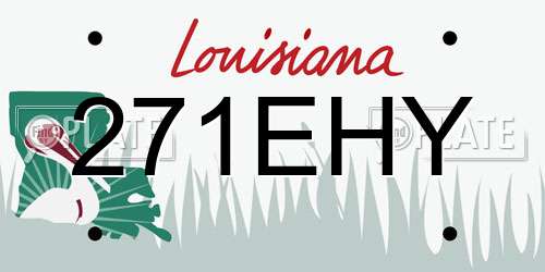 271EHY Louisiana License Plate