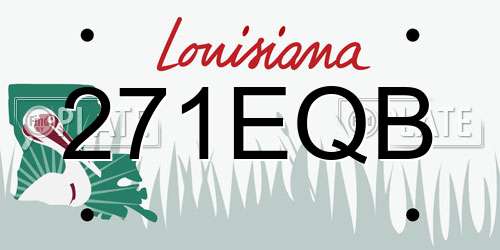 271EQB Louisiana License Plate