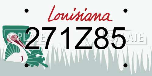 271Z85 Louisiana License Plate