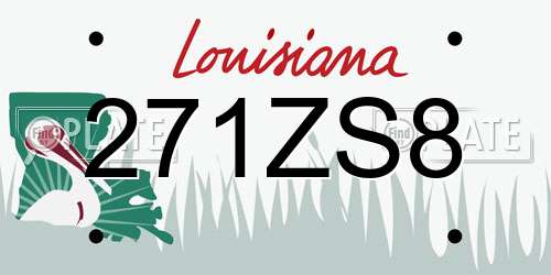 271ZS8 Louisiana License Plate