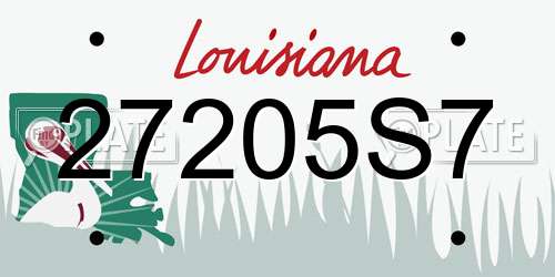 27205S7 Louisiana License Plate