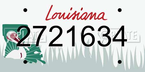 2721634 Louisiana License Plate