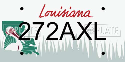 272AXL Louisiana License Plate