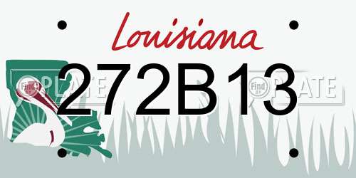 272B13 Louisiana License Plate