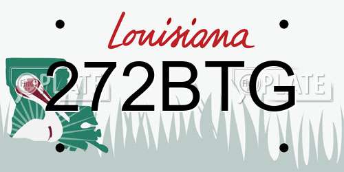 272BTG Louisiana License Plate