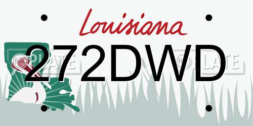 272DWD Louisiana License Plate