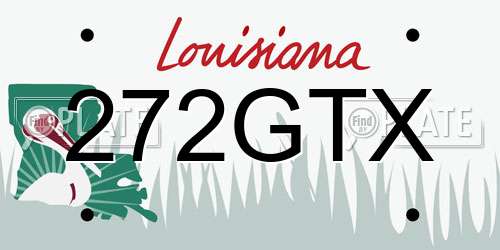 272GTX Louisiana License Plate