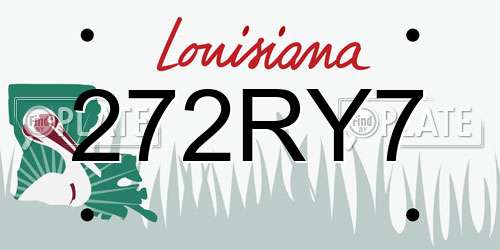 272RY7 Louisiana License Plate