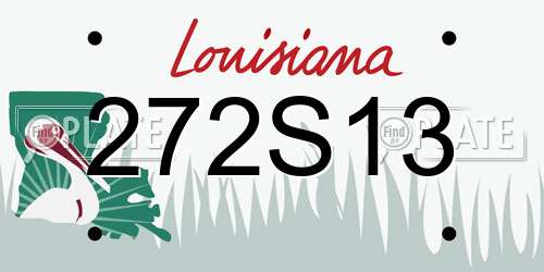 272S13 Louisiana License Plate