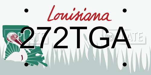 272TGA Louisiana License Plate