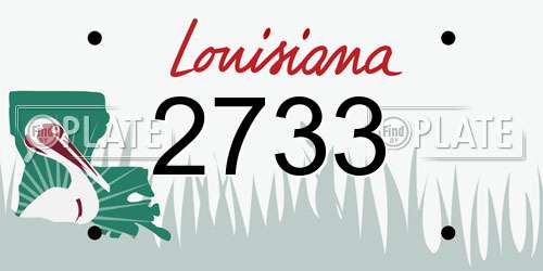 2733 Louisiana License Plate