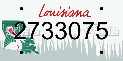 2733075 Louisiana License Plate