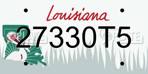 27330T5 Louisiana License Plate