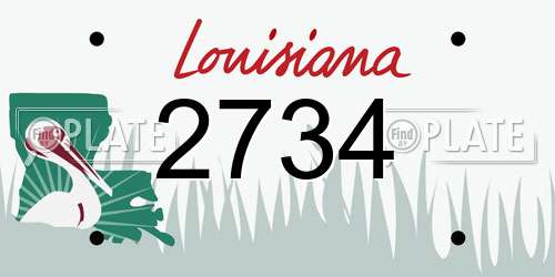 2734 Louisiana License Plate