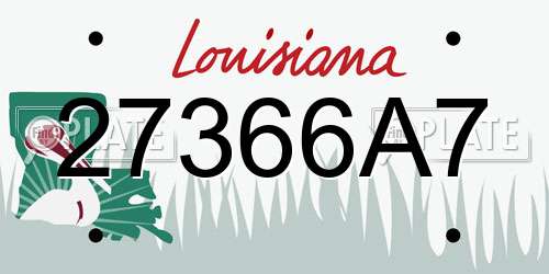 27366A7 Louisiana License Plate