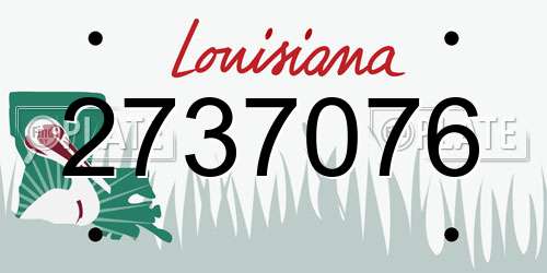 2737076 Louisiana License Plate