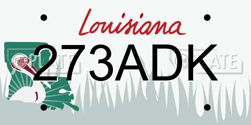 273ADK Louisiana License Plate