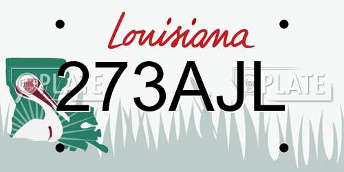273AJL Louisiana License Plate