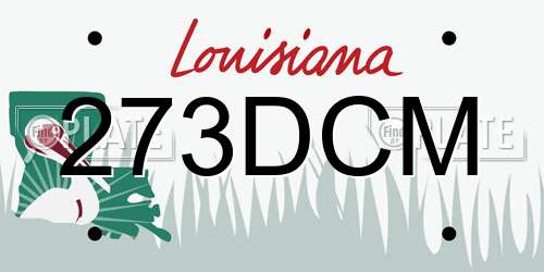 273DCM Louisiana License Plate