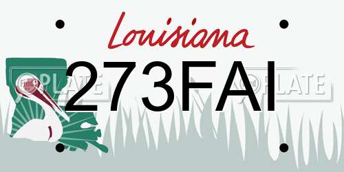 273FAI Louisiana License Plate