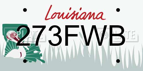 273FWB Louisiana License Plate
