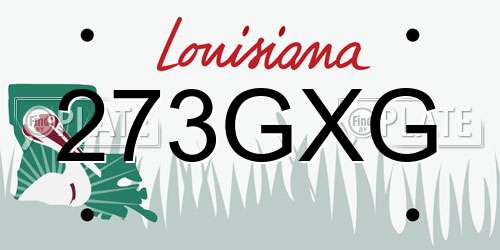 273GXG Louisiana License Plate