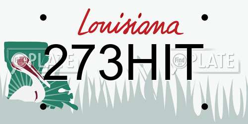 273HIT Louisiana License Plate