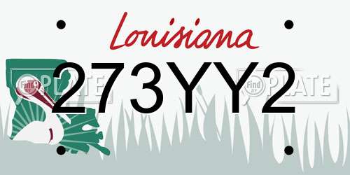 273YY2 Louisiana License Plate