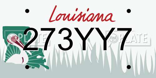 273YY7 Louisiana License Plate