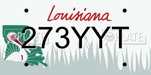 273YYT Louisiana License Plate