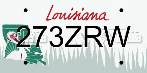 273ZRW Louisiana License Plate